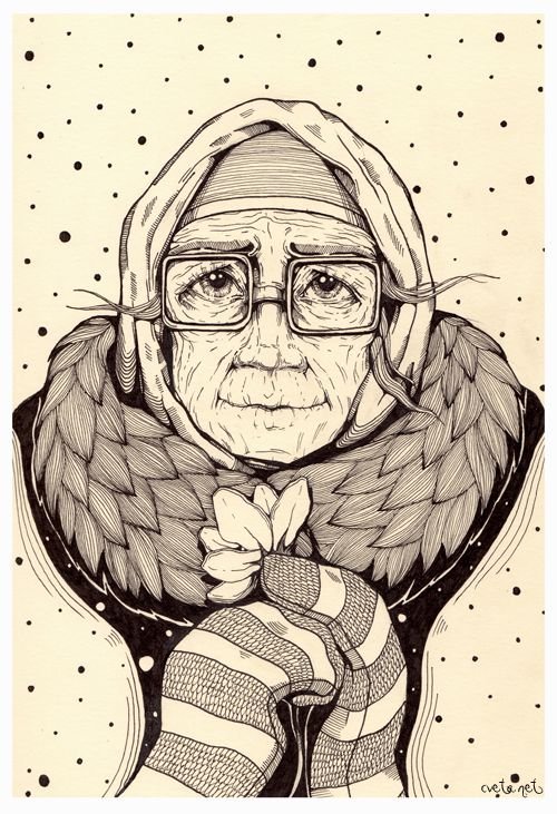 Старушка рисунок