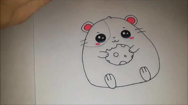 Рисунки легкие хомяк