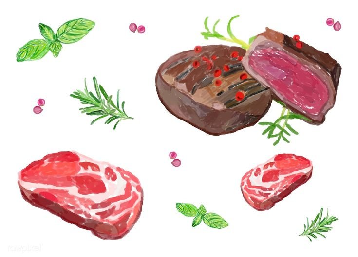 Нарисовать мясо