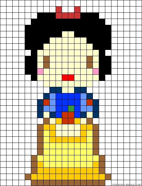 Рисунки по клеточкам принцессы Диснея