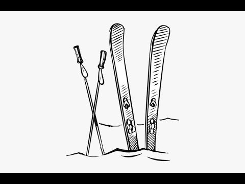 Лыжи раскраска
