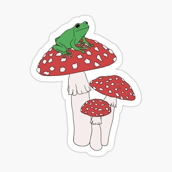 Лягушка на мухоморе