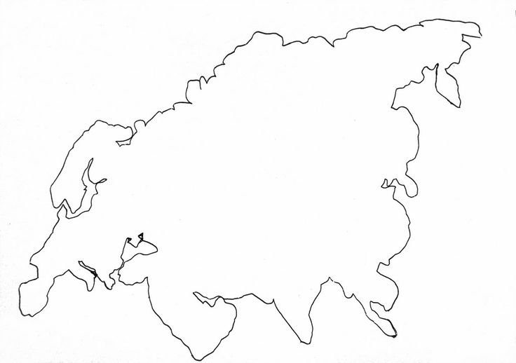 Контур материков земли Евразия