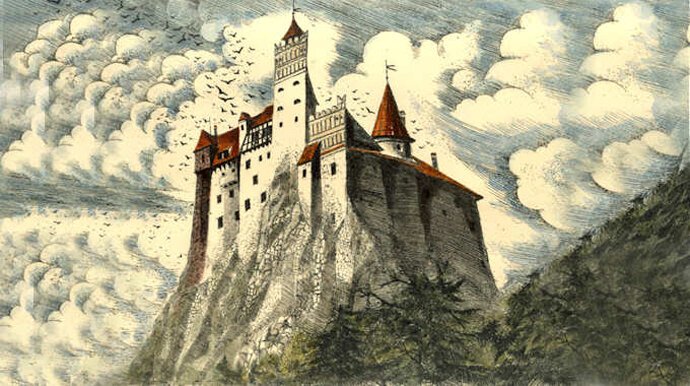 Замок графа Дракулы рисунок