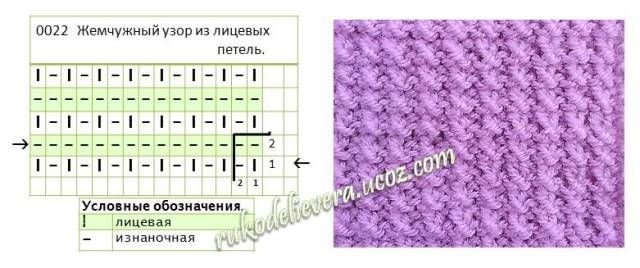 Жемчужный спицами