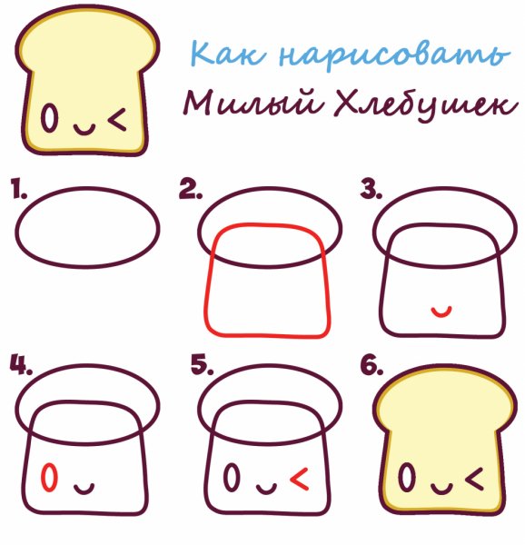 Как нарисовать хлеб поэтапно