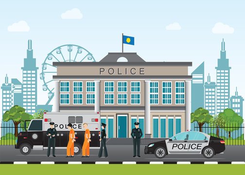 Полицейский участок мультяшный