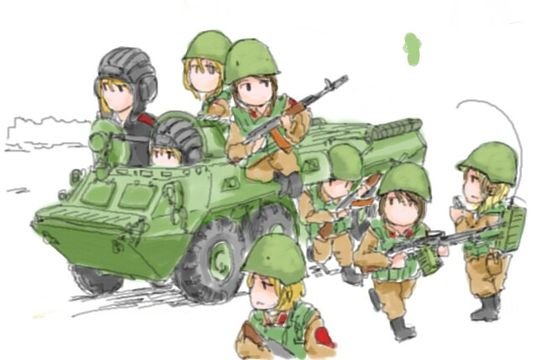 Военные рисунки аниме