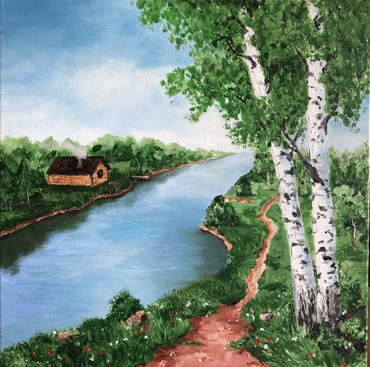 Речка рисунок