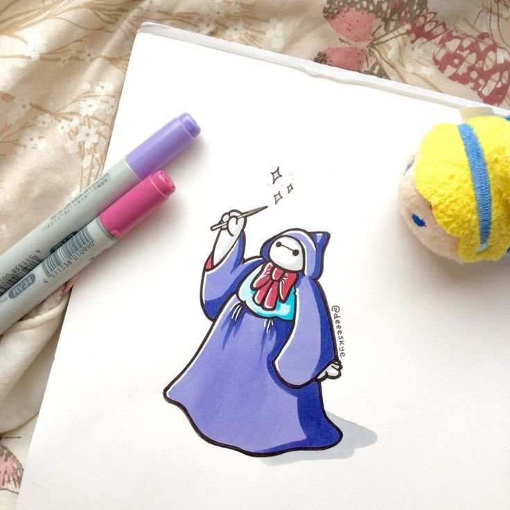 Рисунок легкий фломастером