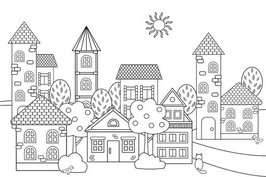 Раскраски город для детей 4-5 лет