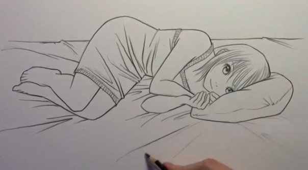 Рисунки аниме девушек карандашом