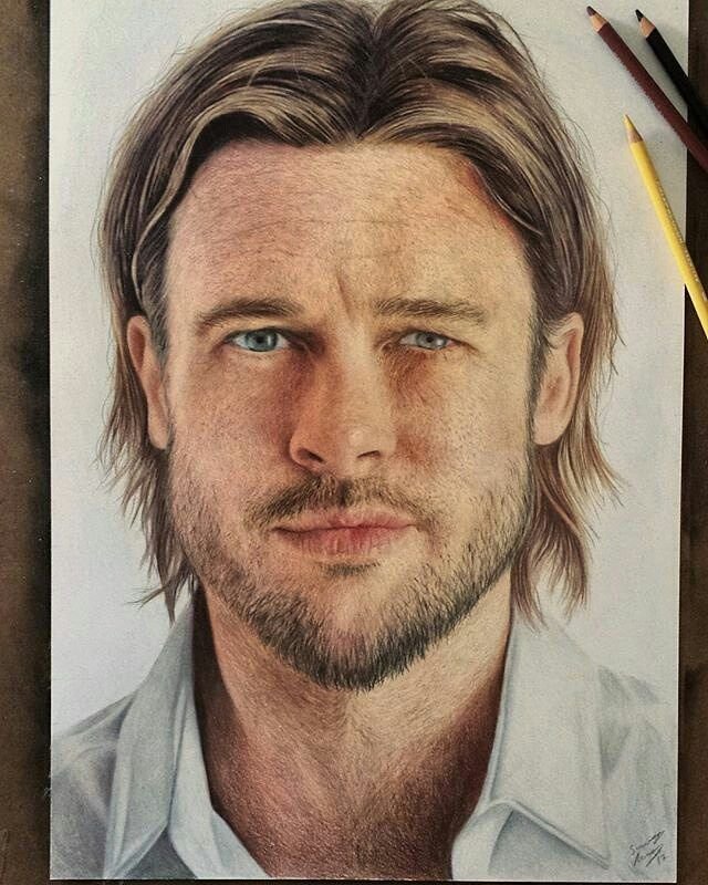 Брэд Питт карандашом