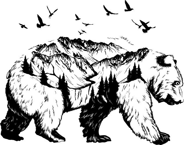 Медведь стилизованный рисунок