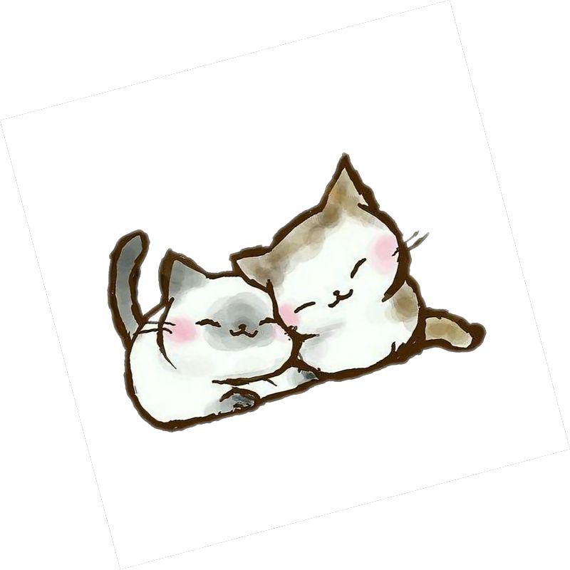 Котики обнимаются для срисовки