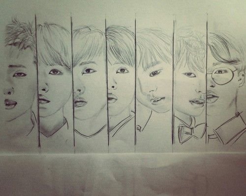 Легкие рисунки группы BTS