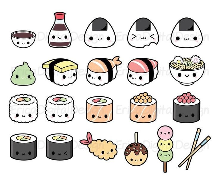 Стикеры kawaii sushi