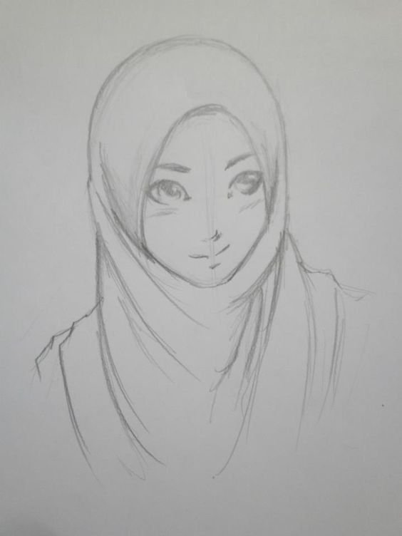 Мусульманка рисунок карандашом