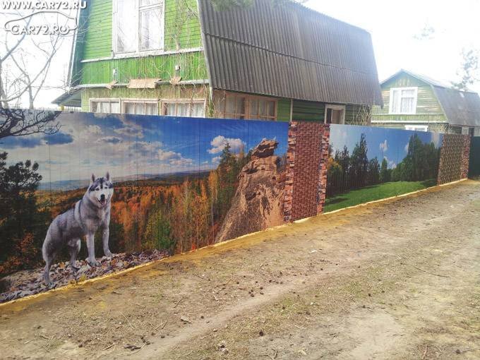 Забор с рисунком фотопечать