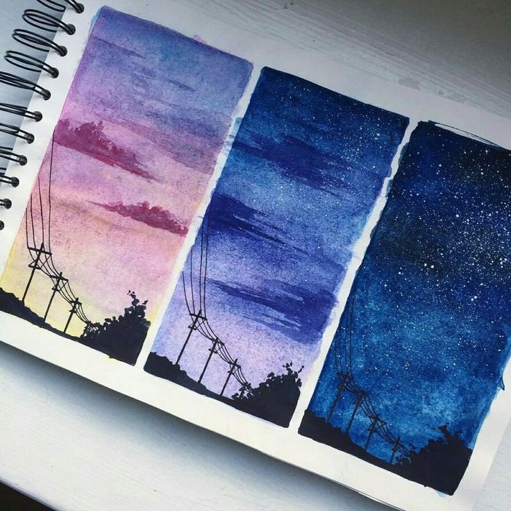 Акварельные рисунки для начинающих