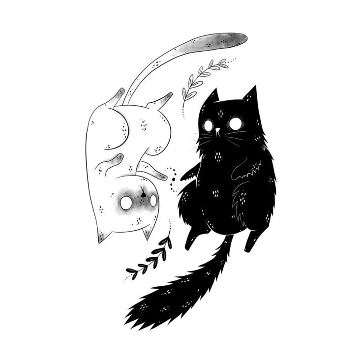 Кот тату эскиз