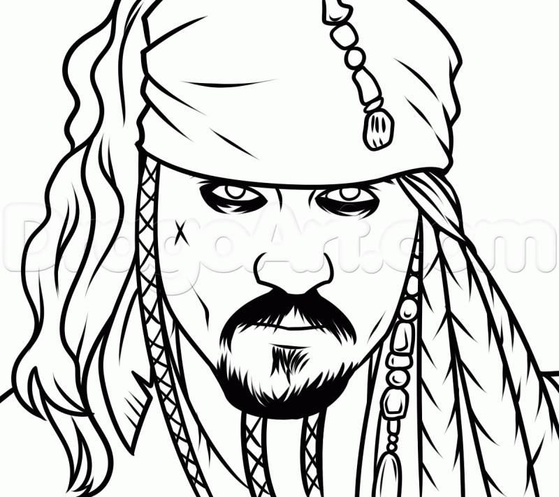 Капитан Джек Воробей раскраска