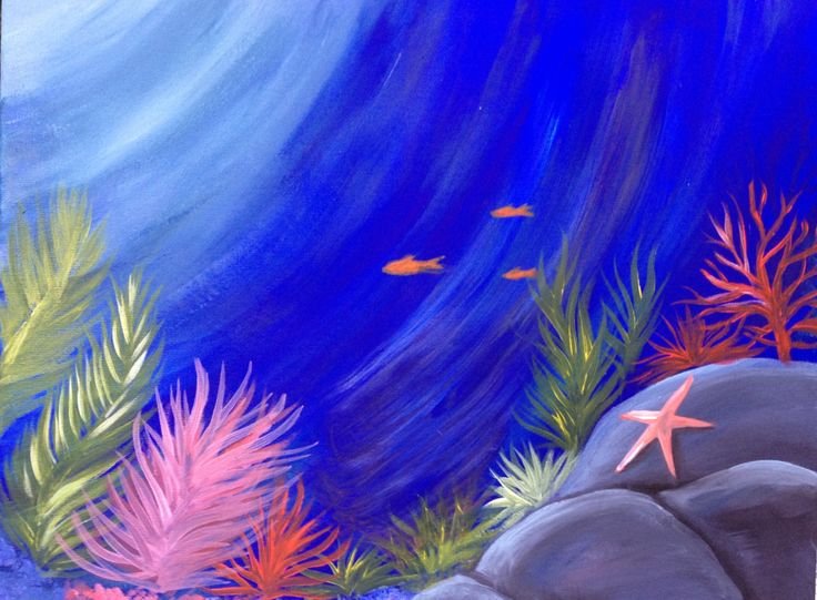 Морские глубины рисование детей