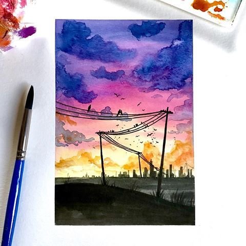 Пейзажи для рисования маркерами