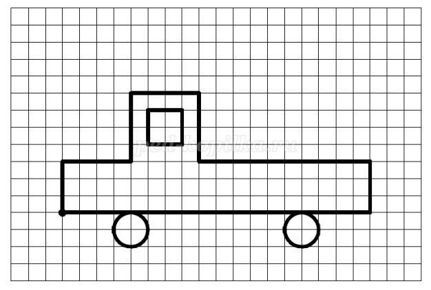 Машина по клеточкам для детей