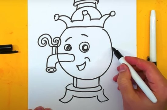 Самовар рисунок для детей