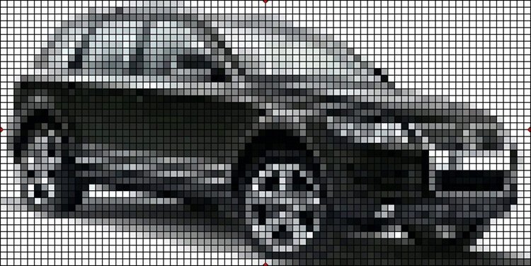 Рисунки по клеточкам автомобили