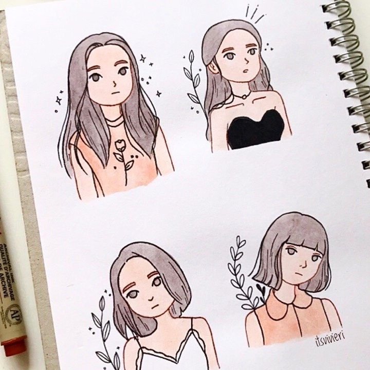 Рисунки itsvivieri девочки легкие