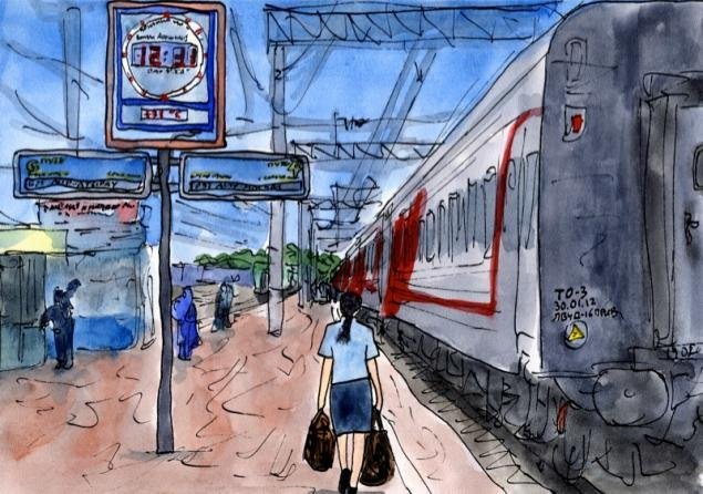 Электричка рисунок