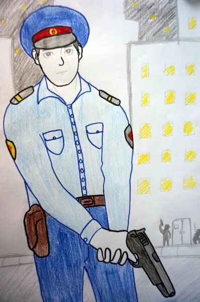 Рисунок на тему профессия полицейский