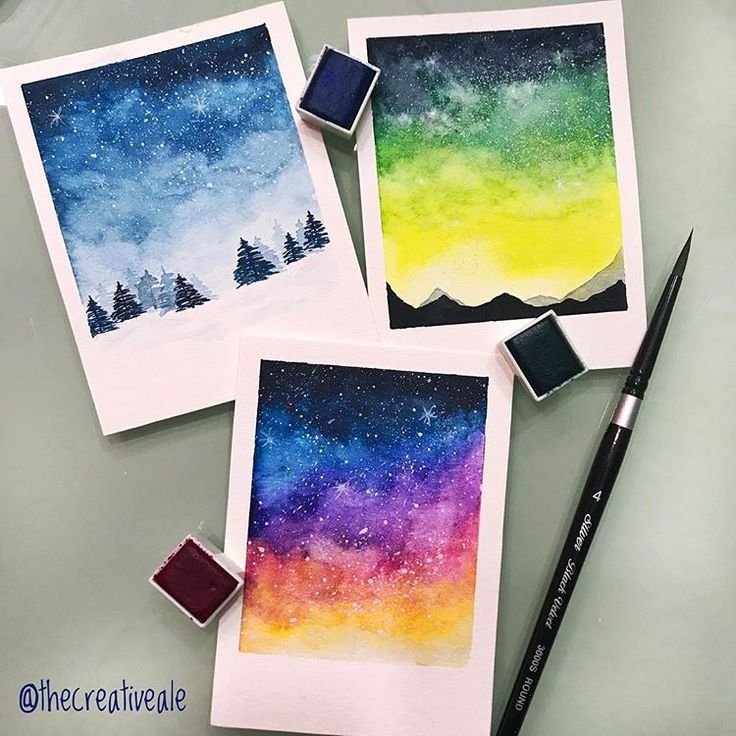 Рисунки акварелью легкие