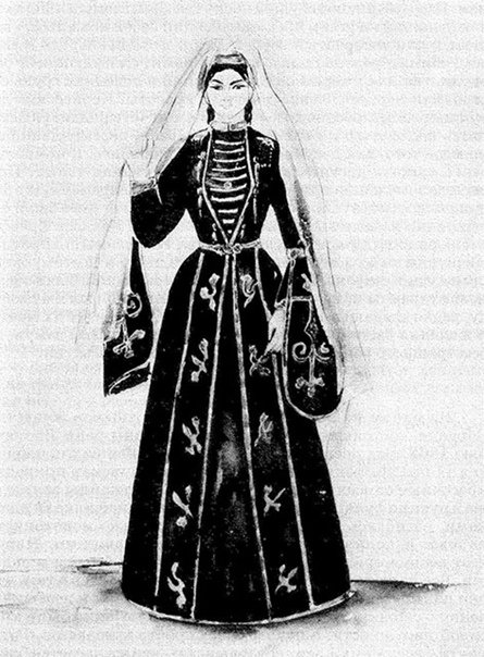 Национальный костюм карачаевцев рисунки