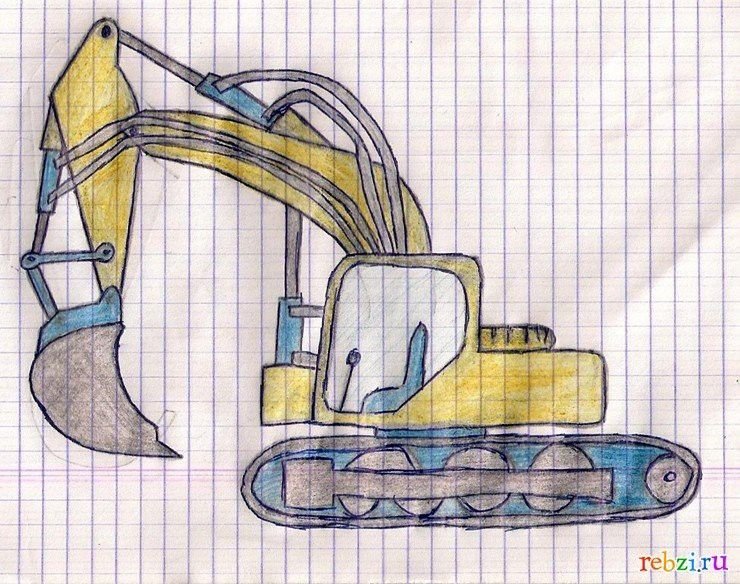 Экскаватор для рисования детям