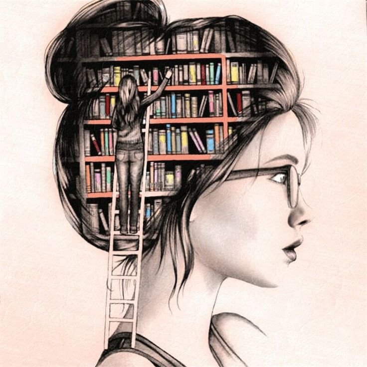 Девушка с книгой рисунок