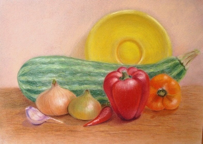 Рисование натюрморта из фруктов