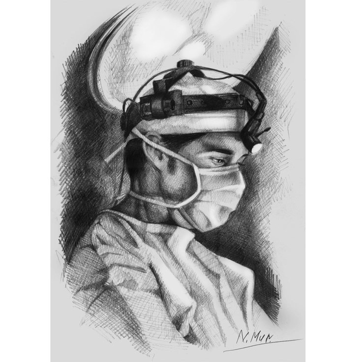 Хирург рисунок карандашом