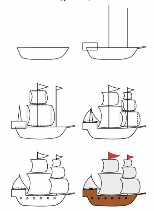 Рисунок корабля несложный