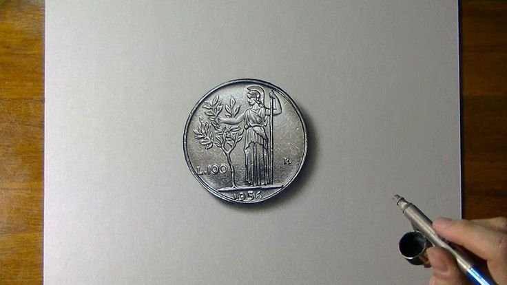 Отпечатать монету на бумаге