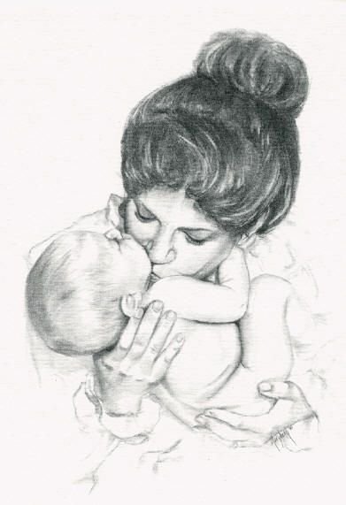 Рисунок мамы для срисовки