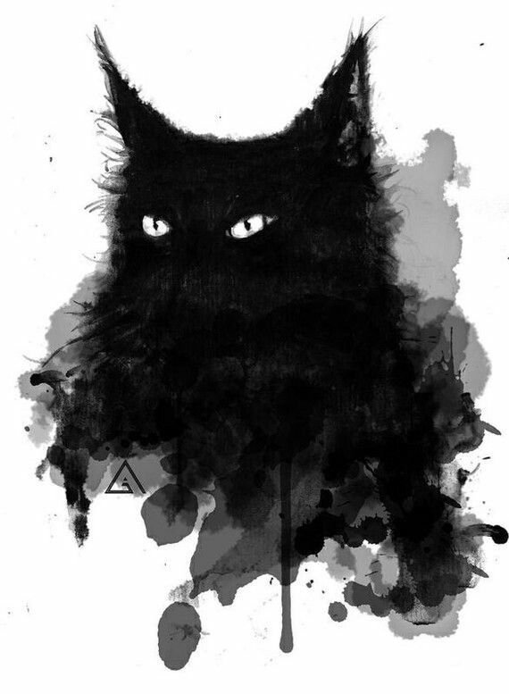Арт клякса кот