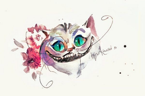 Акварельный Чеширский кот
