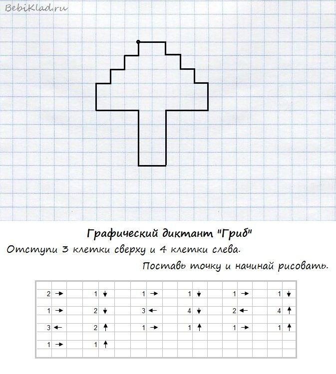 Графический диктант несложный для детей