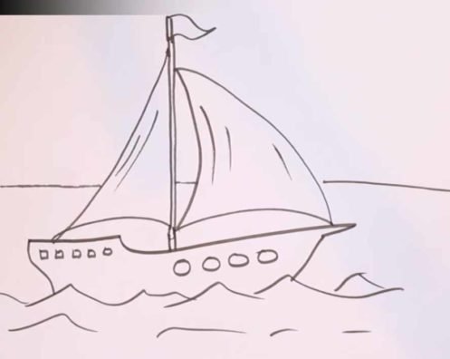 Парусник рисунок карандашом