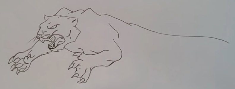 Нарисовать пантеру карандашом