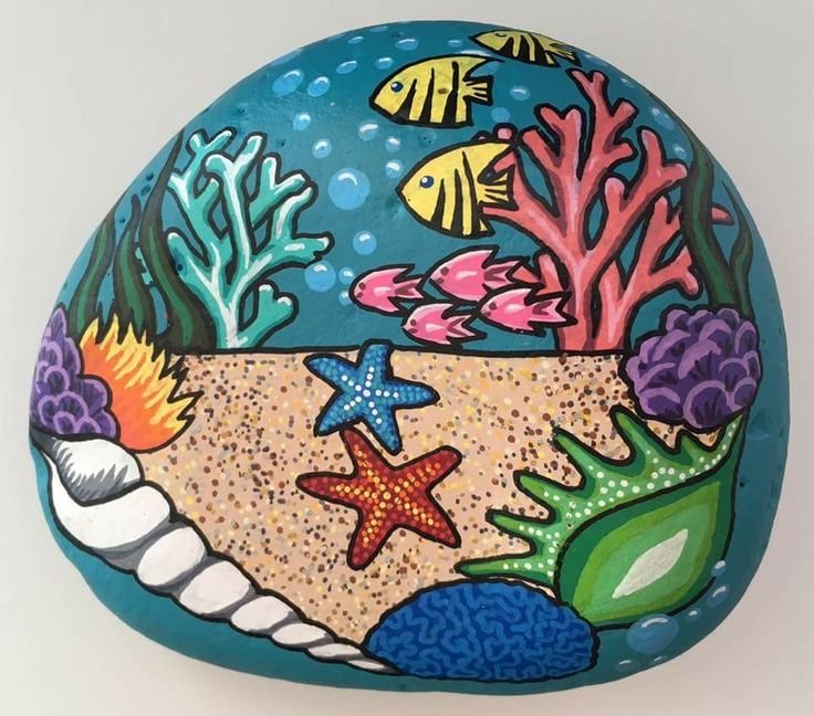 Рисование на морских камушках