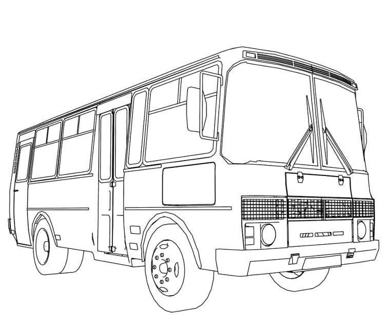 Раскраска автобус ПАЗ 32054